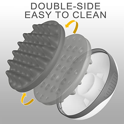 Silicone Hair Brush, Gray - Curly Hair Brush with Double-Sided Use, Different Sized Holes for Curling Afro and Short Hair, Non-Slip Twist Curl Comb for Men and Women, Travel Size - Image 7