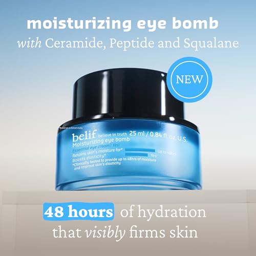 belif The True Cream Moisturizing Eye Bomb Eye Cream Firms and Reduces Fine Lines, Crow's Feet, and Wrinkles | New and Improved | Peptide | Ceramide | Squalane | K-Beauty - Image 3