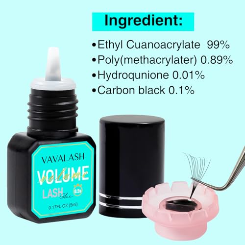 VAVALASH Eyelash Extension Glue Lash Extension Adhesive 0.5-1 Sec Drying Time Retention 9 Weeks Maximum Bond Lash Glue Long Lasting Black Eyelash Glue Professional Lash Artist Use Only (Volume,5ml) - Image 2