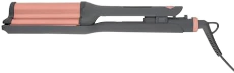 Hairitage Catch The Wave Curling + Crimping Iron - 3 Barrel Ceramic Tourmaline Pink Curler + Crimper - Beach Waves + Curls - Reduce Frizz + Increase Shine - All Hair Types + Textures - Image 2