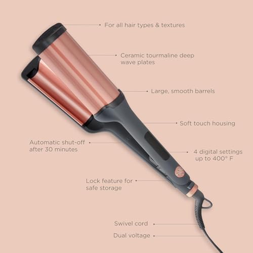 Hairitage Catch The Wave Curling + Crimping Iron - 3 Barrel Ceramic Tourmaline Pink Curler + Crimper - Beach Waves + Curls - Reduce Frizz + Increase Shine - All Hair Types + Textures - Image 4