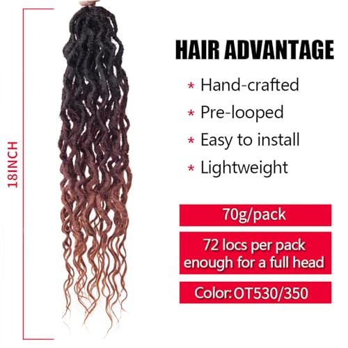 Faux Locs Crochet Hair 24Inch Goddess Locs Crochet Hair, 6Packs Crochet Locs Soft Locs Curly Ends Faux Locs Synthetic Crochet Braids Hair Extensions(OT530/350, 24'') - Image 3