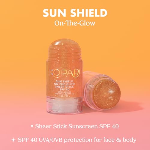 Kopari Sun Shield On-The-Glow Sheer Sunscreen Stick SPF 40, Sweat and Water Resistant Roll On Sunscreen For Face and Body with Vitamin E and Bisobolol, 1oz - Image 2