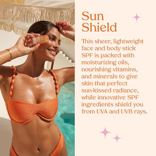 Kopari Sun Shield On-The-Glow Sheer Sunscreen Stick SPF 40, Sweat and Water Resistant Roll On Sunscreen For Face and Body with Vitamin E and Bisobolol, 1oz - Image 3
