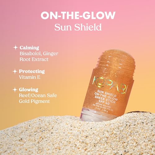 Kopari Sun Shield On-The-Glow Sheer Sunscreen Stick SPF 40, Sweat and Water Resistant Roll On Sunscreen For Face and Body with Vitamin E and Bisobolol, 1oz - Image 4