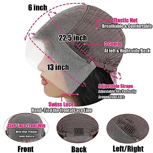 13x6 Body Wave Lace Front Wigs Human Hair Pre Plucked Glueless Wigs Human Hair 180% Density HD Transparent Lace Frontal Wigs Human Hair for Black Women Body Wave Wig 20 Inch - Image 6