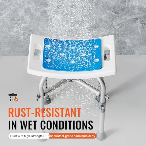 VEVOR Shower Chair for Inside Shower, Adjustable Height Shower Stool with Crossbar Support, Shower Seat for Shower Tub, Non-Slip Bench Bathtub Stool Seat for Elderly Disabled Adults Handicap, 500 lbs - Image 4