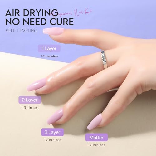 Morovan Nail Polish Set Fingernail: Lilac Light Purple Quick Dry Nail Polish Kit 0.25oz Lavender Regular Nail Polish Pack Glossy Finger Nail Polish Gifts for Women - Image 6