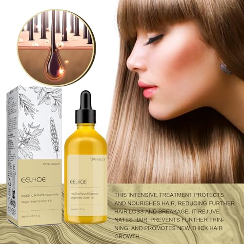 180 ML HuaQing Veganic Natural Hair Growth Oil, Eelhoe Hair Growth Organic Rosemary Hair Oil for Damaged Hair.(3 Pcs) - Image 2