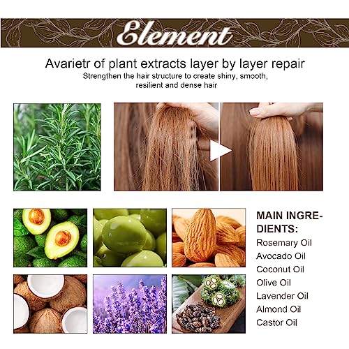 180 ML HuaQing Veganic Natural Hair Growth Oil, Eelhoe Hair Growth Organic Rosemary Hair Oil for Damaged Hair.(3 Pcs) - Image 4