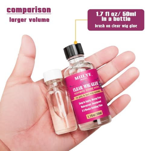 Clear Wig Bond Glue 1.7oz/50ml with Wig Band, Wig Caps |Swimming Allowed| Waterproof Wig Glue for Front Lace Wig Extremely Strong Hold Lace Glue for Wigs, Wig Install Kits (1.7oz Wig Glue kit) - Image 5