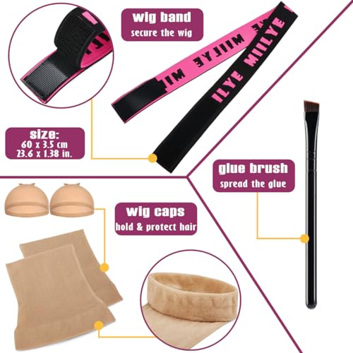 Clear Wig Bond Glue 1.7oz/50ml with Wig Band, Wig Caps |Swimming Allowed| Waterproof Wig Glue for Front Lace Wig Extremely Strong Hold Lace Glue for Wigs, Wig Install Kits (1.7oz Wig Glue kit) - Image 6