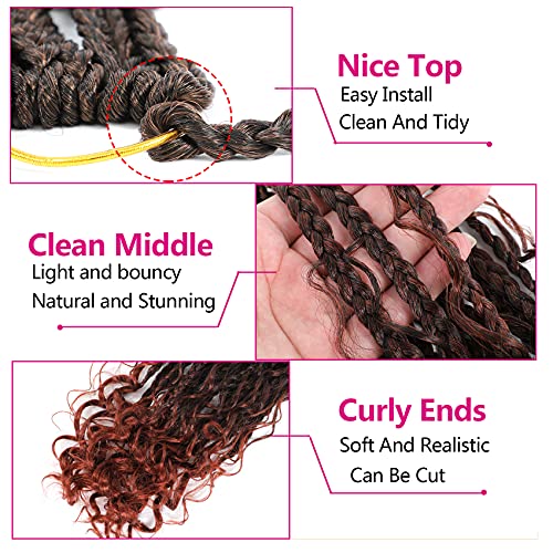Wodun 10inch Goddess Box Braids Crochet Hair Box Braids Crochet Hair For Black Women Pre Looped Crochet Hair with Curly Ends Bohemian Crochet Box Braids Crochet Hair - Image 4