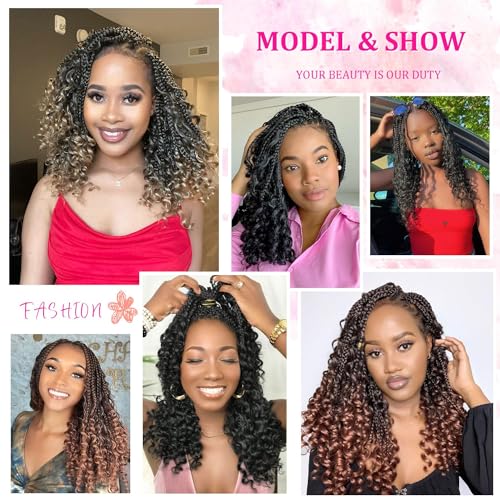 Wodun 10inch Goddess Box Braids Crochet Hair Box Braids Crochet Hair For Black Women Pre Looped Crochet Hair with Curly Ends Bohemian Crochet Box Braids Crochet Hair - Image 5