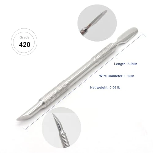 Pre-treatment Cuticle Pusher, Russian Prep Nail Pushers, Dual Ended Cuticle Remover with 100/180 Grit Sandpaper Sheets, Nail Care for Manicure Pedicure Nail Art - Image 2