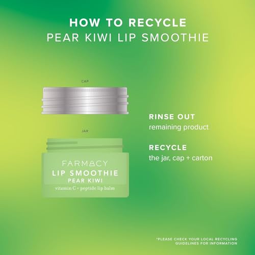 Farmacy Peptide Lip Balm - Lip Smoothie Hydrating Lip Balm with Vitamin C to Visibly Plump + Smooth Lip Lines - Nourishing Lip Treatment with a High-Gloss Finish - Pear Kiwi (10g) - Image 7