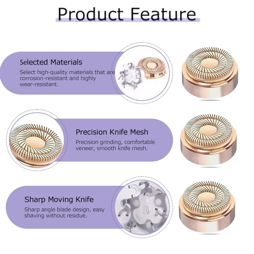 Generation 2 Replacement Heads for Flawless Facial Hair Remover Replacement Heads,Suitable for Flawless Replacement Heads Gen 2 for Flawless Facial Hair Remover for Women,As Seen On TV.(4 Pack) - Image 3