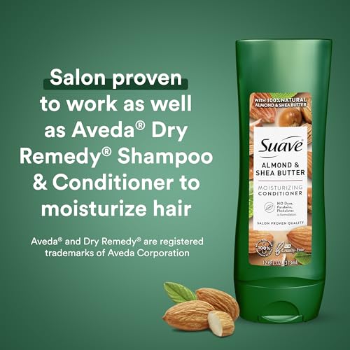 Suave Shampoo and Conditioner Set, Almond & Shea Butter - Moisturizing Shampoo & Conditioner, Dry Hair Treatment, Scented, 12.6 Oz Ea (2 Piece Set) - Image 5