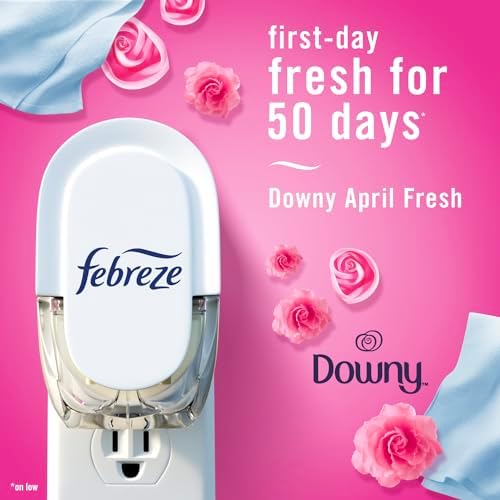 Febreze Odor-Fighting Fade Defy PLUG Air Freshener,Downy April Fresh, Mediterranean Lavender, .87 fl. oz. Oil Refills, 4 Refills (2 of Each) - Image 3