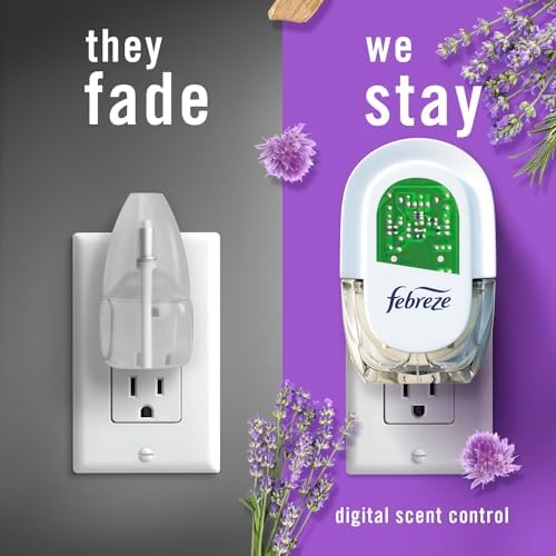 Febreze Odor-Fighting Fade Defy PLUG Air Freshener,Downy April Fresh, Mediterranean Lavender, .87 fl. oz. Oil Refills, 4 Refills (2 of Each) - Image 4