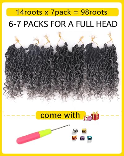 Short Grey Crochet Hair 10 Inch Goddess Locs Crochet Hair for Black Women Goddess Faux Locs Crochet Hair with Curly Ends (10 Inch,Tgrey) - Image 3