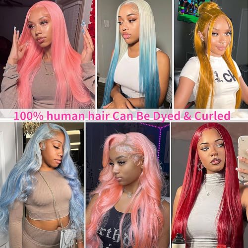 GZX 26 Inch 613 Lace Front Wig Human Hair 13X4 Blonde Straight HD Transparent Lace Frontal Wigs Human Hair Pre Plucked with Baby Hair 180% Density Blonde Glueless Wigs Human Hair - Image 6
