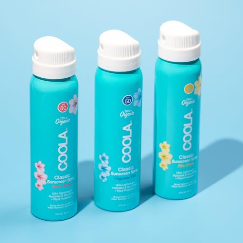 COOLA Organic Sunscreen SPF 50 & 30 Sunblock Spray Kit, Dermatologist Tested Skin Care for Daily Protection, Vegan and Gluten Free,Travel Size, 2 Fl Oz, 3 Pack - Image 6