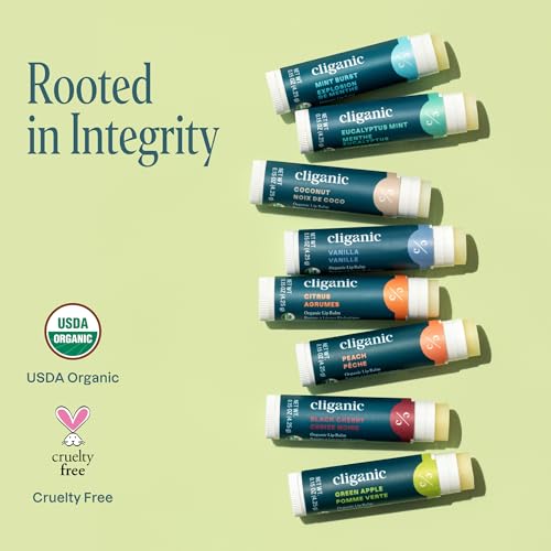 Cliganic Organic Lip Balm Set (Fresh Picked, 8 Flavors) - 100% Natural Moisturizer for Cracked & Dry Lips - Image 7