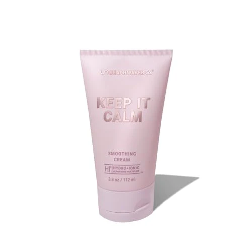 Beachwaver Keep It Calm Smoothing Cream - Lightweight Styling Cream for Smooth Sleek Hair and Slicked Back Styles - Anti-Frizz Flyaway Tamer with HiX Vegan Bond Multiplers - Vegan (3.8 Fl Oz)