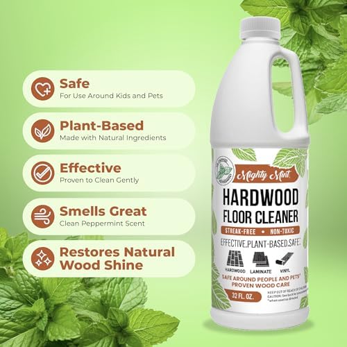 Mighty Mint Hardwood Floor Cleaner, Non-Toxic, Ready-to-Use with Mops and Sprayers, Natural Mint Scent, 32oz - Image 5