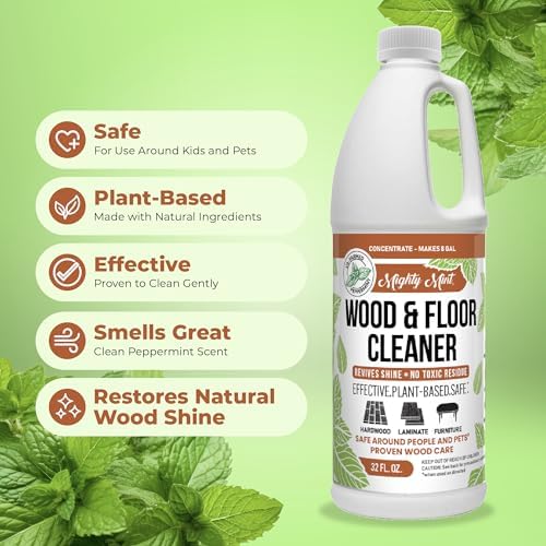 Mighty Mint Wood & Floor Cleaner Concentrate, Non-Toxic, Cleaning Soap for Hardwood and Floors, Natural Mint Scent, 32oz - Image 5