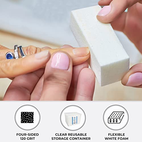 ForPro Super White Buffing Block, 120 Grit, Four-Sided Manicure and Pedicure Nail Buffer, 3.75” L x 1” W x 1” H, 20-Count (Pack of 2) - Image 6