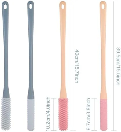 OWIIZI Toe Cleaning Brush 15.7" Foot Scrubber in Shower with Long Handle Silicone Foot Brush Soft Skin Exfoliation Lotion Applicator for Foot Seniors,Elderly, Men and Women 2Pack - Image 7