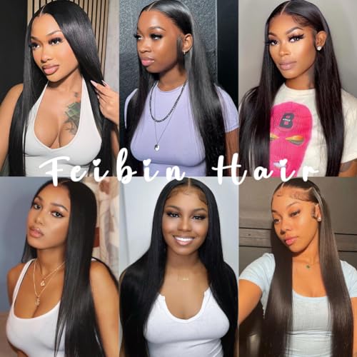 Feibin Straight Human Hair Bundles 12 12 12 Inch Trippy Hair Bundles Human Hair 100% Brazilian Unprocessed Raw Hair Bundles Weft Weave Bundles Human Hair Extensions For Black Women Natural Color - Image 6
