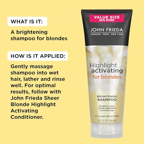 John Frieda Sheer Blonde Brightening Shampoo with Avocado Oil and Vitamin C - Revives Dull Highlights for Lighter Blondes, 8.45 Fl Oz - Image 5