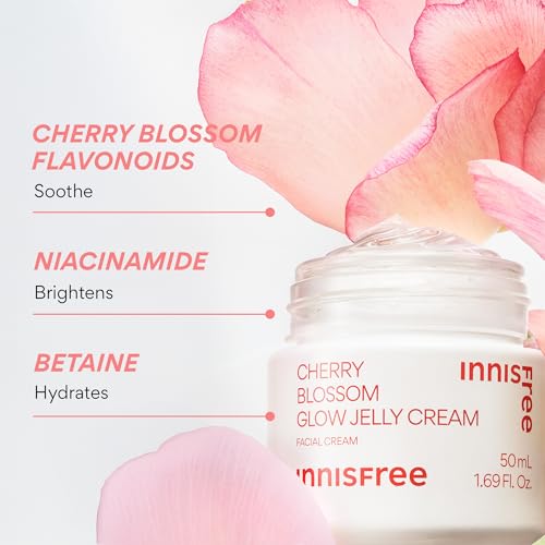 innisfree Cherry Blossom Glow Jelly Cream with Niacinamide for Smooth, Glowing Skin, Korean Skincare Hydrating Moisturizer - Image 5