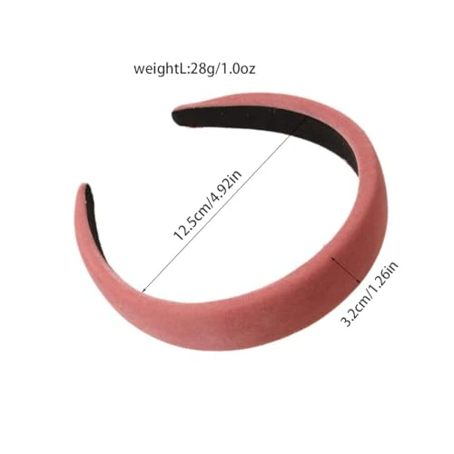 Pink Velvet Padded Headbands for Women Fashion Non slip Comfortable Head Bands for Women (Pink, one size) - Image 4