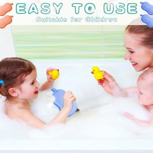 Tatuo 4 Pieces Baby Bath Sponge Cotton Baby Sponge Soft and Absorbent loofah for Kids Babies Men Women(Orange,Blue) - Image 3