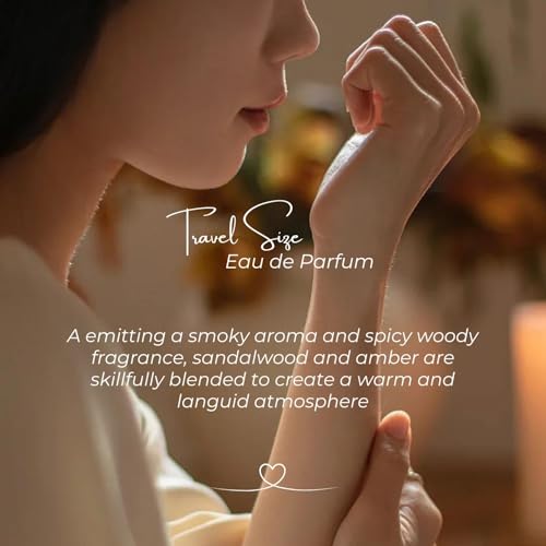 Amber Sandalwood Perfume Oil Roll On for Women and Men, Alcohol Free Eau de Parfum, Travel Size Essential Oil Body Fragrance, Concentrated Long Lasting Spicy Woody Scent, 10 ml - Image 4