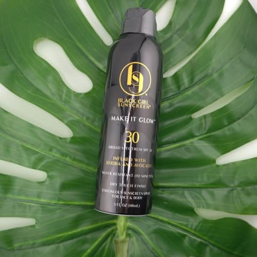 Make it Glow Face & Body Moisturizing Sunscreen Spray SPF 30, No White-Residue for Melanin Rich Skin (SPF-30-5oz-Spray) - Image 4