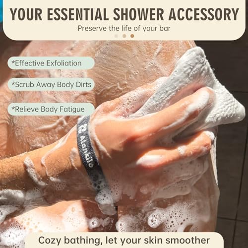 2 Pieces Soap Bags for Soap Bars, Exfoliating Soap Saver Bags, Foaming Bar Soap Pouches for Use in Baths or Showers(Dark Gray) - Image 6
