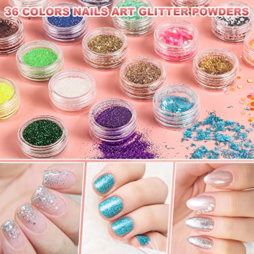 Acrylic Nail Kit for Beginners with Everything, with Professional Gel Nail Polish Kit with UV Light Nail Kit Set Acrylic Powder Kit Nail Art Tips Nail Art Decoration, DIY Nail Art Tool Nail Supplies - Image 8