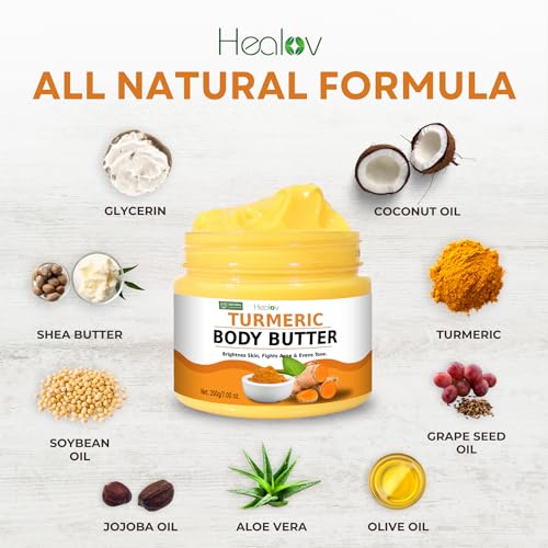 Turmeric Face Cream – All Natural Skin Brightening Lotion – Turmeric Whipped Body Butter for Dark Spots, Hyperpigmentation – Turmeric Skincare Cleanses, Fights Acne, Evens Tone, Scars, Sun Damage - Image 5