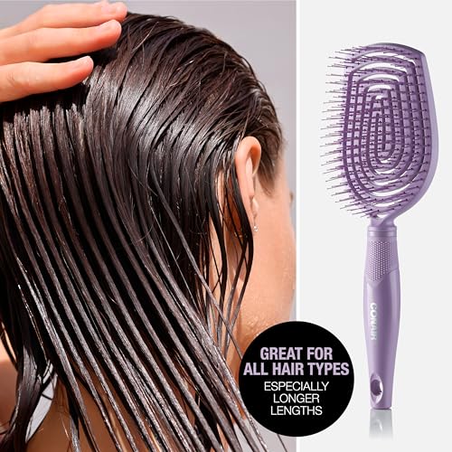 Conair Scalp Care Detangling Flexi Head Paddle Hairbrush - Massager for Curly Hair - Image 4