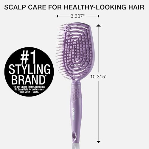 Conair Scalp Care Detangling Flexi Head Paddle Hairbrush - Massager for Curly Hair - Image 6