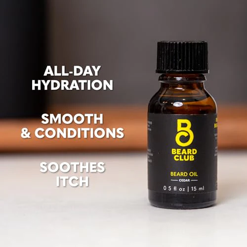 Beard Club Premium Cedar Beard Oil for Men - Natural Castor & Almond Oils - Beard & Mustache Conditioner - Hydrates, Moisturizes, Softens & Soothes Skin - Strengthens Follicles (2PK) - Image 4