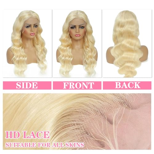 30 Inch Lace Front Wig Human Hair 13x6 Body Wave Blonde Lace Front Wigs Human Hair Transparent 613 HD Lace Frontal Wig Pre Plucked with Baby Hair 180% Density - Image 6