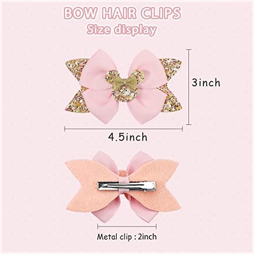 Ayesha 8pcs Mouse Ears Bow Clips for Toddler Girls Mouse Hair Bows Hair Clips Polka Dot Bows for Birthday Parties Themed Parks - Image 6