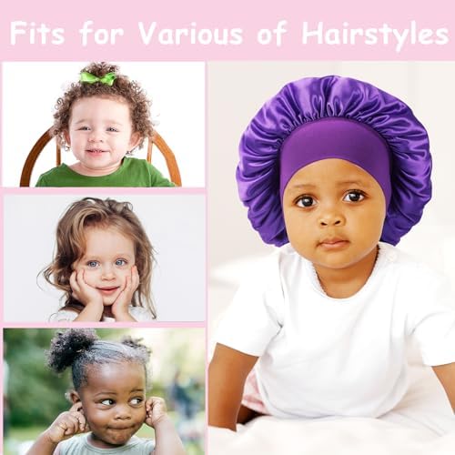 3 Pcs Baby Bonnets for Sleeping,Infant Sleep Cap Hair Bonnet for Baby Girls,Boys,Toddler - Image 2