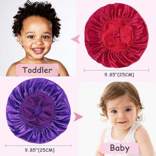 3 Pcs Baby Bonnets for Sleeping,Infant Sleep Cap Hair Bonnet for Baby Girls,Boys,Toddler - Image 4